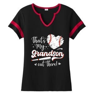 ThatS My Grandson Out There Wo Baseball Grandma Ladies Halftime Notch Neck Tee