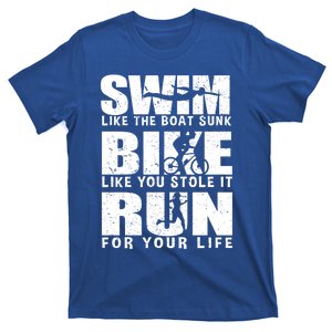 Triathlon Motivation Gift Swim Bike Run Cute Gift T-Shirt