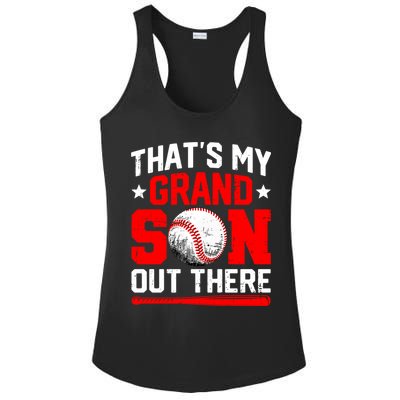 That's My Grandson Out There Grandparent Baseball Mama Papa Ladies PosiCharge Competitor Racerback Tank