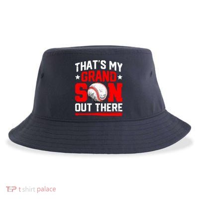 That's My Grandson Out There Grandparent Baseball Mama Papa Sustainable Bucket Hat