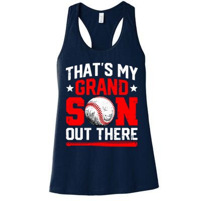 That's My Grandson Out There Grandparent Baseball Mama Papa Womens Tank Top