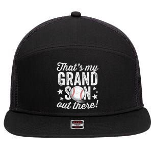 Thats My Grandson Out There Baseball Grandma 7 Panel Mesh Trucker Snapback Hat