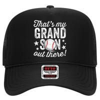 Thats My Grandson Out There Baseball Grandma High Crown Mesh Back Trucker Hat