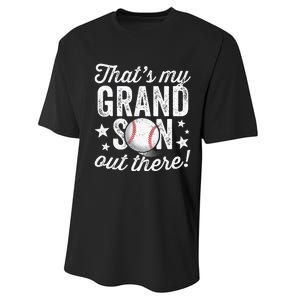 Thats My Grandson Out There Baseball Grandma Performance Sprint T-Shirt