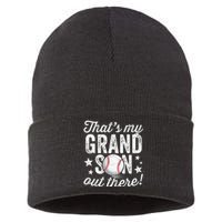 Thats My Grandson Out There Baseball Grandma Sustainable Knit Beanie