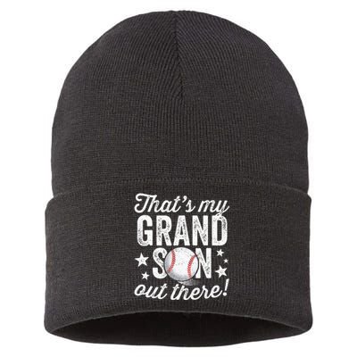 Thats My Grandson Out There Baseball Grandma Sustainable Knit Beanie