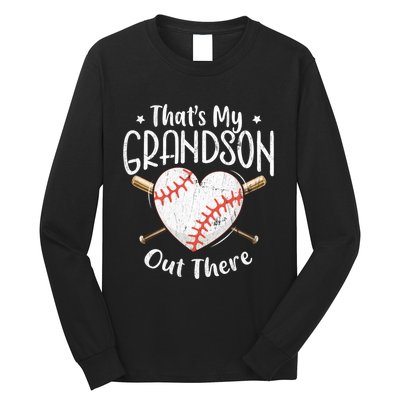 That's My Grandson Out There Baseball Grandma Mother's Day Long Sleeve Shirt