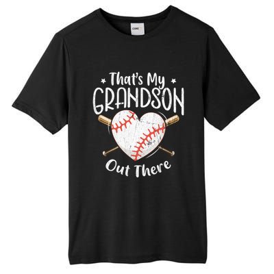 That's My Grandson Out There Baseball Grandma Mother's Day Tall Fusion ChromaSoft Performance T-Shirt