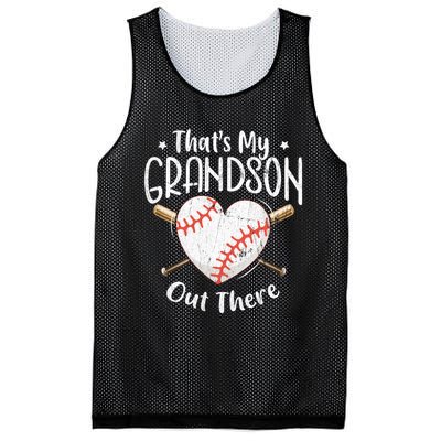 That's My Grandson Out There Baseball Grandma Mother's Day Mesh Reversible Basketball Jersey Tank