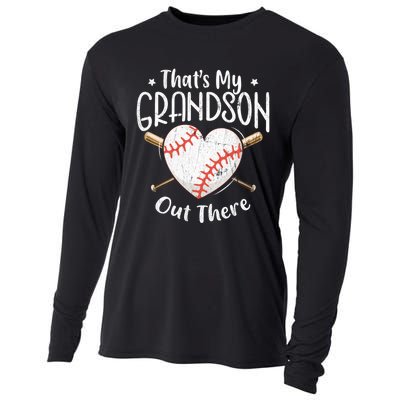 That's My Grandson Out There Baseball Grandma Mother's Day Cooling Performance Long Sleeve Crew