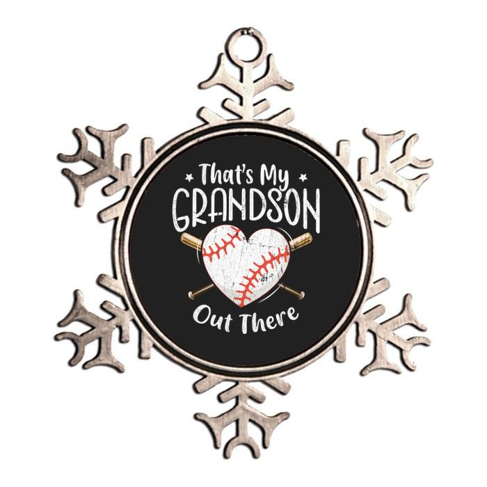 That's My Grandson Out There Baseball Grandma Mother's Day Metallic Star Ornament