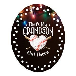 That's My Grandson Out There Baseball Grandma Mother's Day Ceramic Oval Ornament