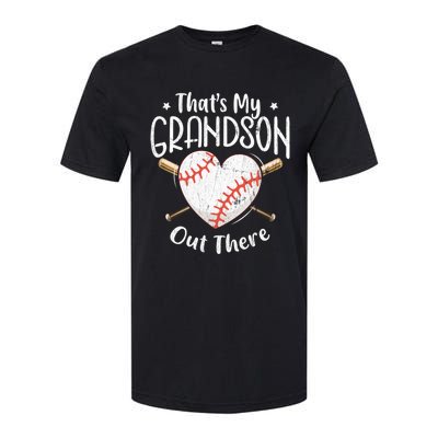 That's My Grandson Out There Baseball Grandma Mother's Day Softstyle CVC T-Shirt