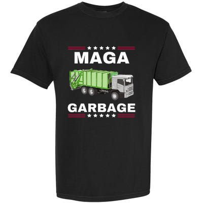 Trump Maga Garbage Truck American Flag Garment-Dyed Heavyweight T-Shirt