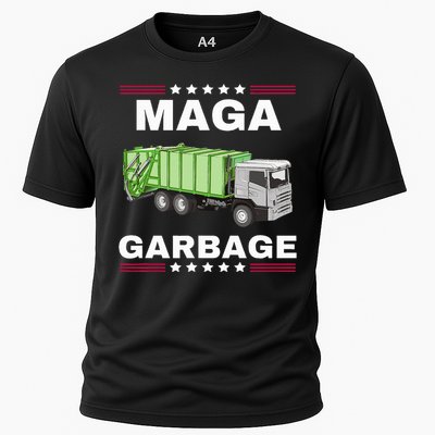 Trump Maga Garbage Truck American Flag Cooling Performance Crew T-Shirt