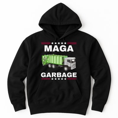 Trump Maga Garbage Truck American Flag Hoodie