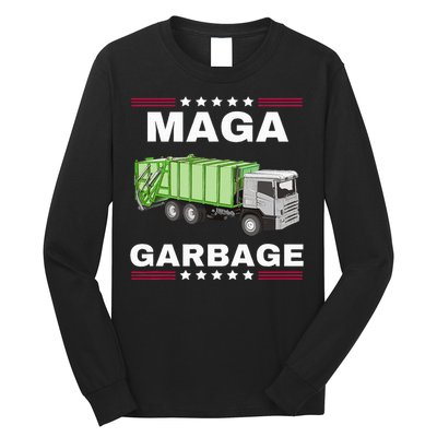 Trump Maga Garbage Truck American Flag Long Sleeve Shirt