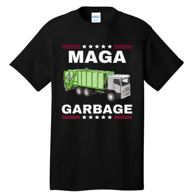 Trump Maga Garbage Truck American Flag Tall T-Shirt