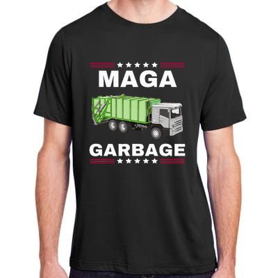 Trump Maga Garbage Truck American Flag Adult ChromaSoft Performance T-Shirt