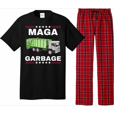 Trump Maga Garbage Truck American Flag Pajama Set