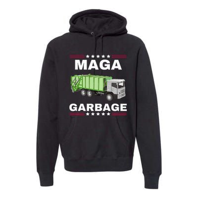 Trump Maga Garbage Truck American Flag Premium Hoodie