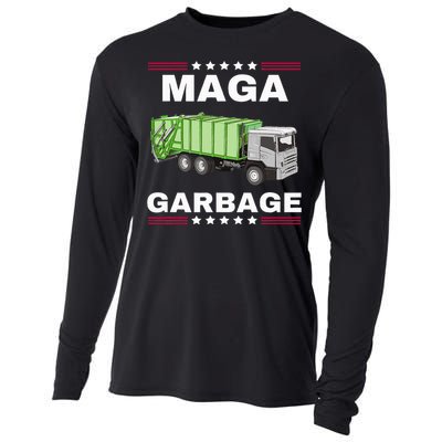 Trump Maga Garbage Truck American Flag Cooling Performance Long Sleeve Crew