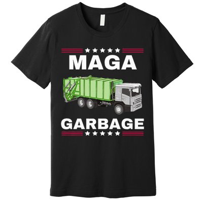 Trump Maga Garbage Truck American Flag Premium T-Shirt