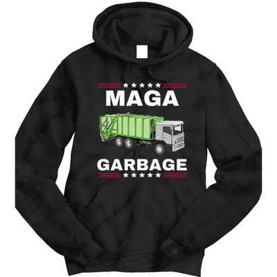 Trump Maga Garbage Truck American Flag Tie Dye Hoodie