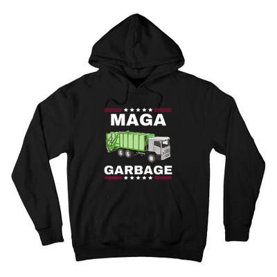 Trump Maga Garbage Truck American Flag Tall Hoodie