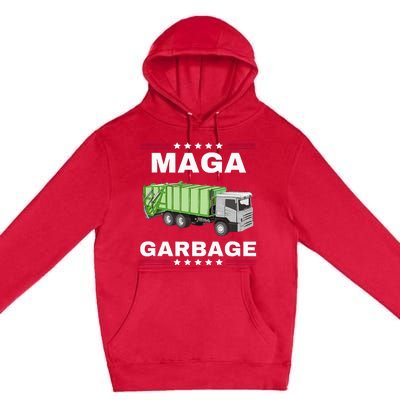 Trump Maga Garbage Truck American Flag Premium Pullover Hoodie