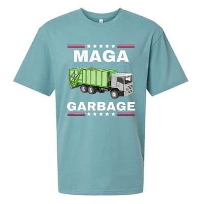 Trump Maga Garbage Truck American Flag Sueded Cloud Jersey T-Shirt