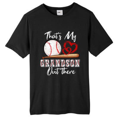 That's My Grandson Out There Baseball Grandma Mothers Day Tall Fusion ChromaSoft Performance T-Shirt