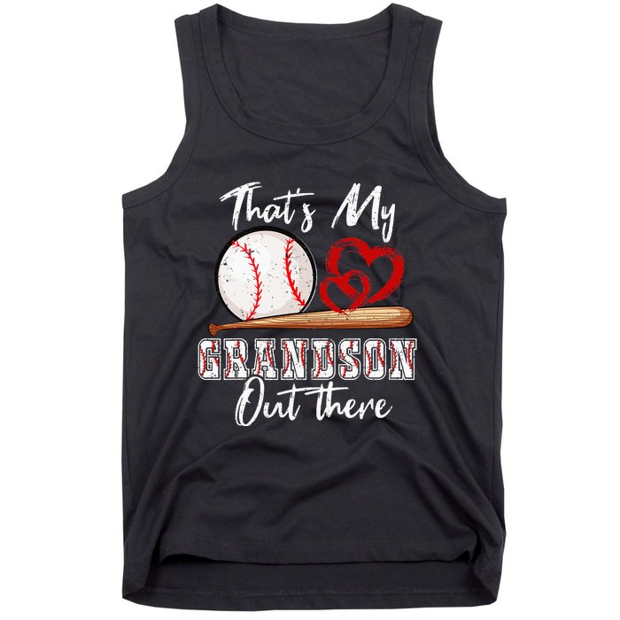 That's My Grandson Out There Baseball Grandma Mothers Day Tank Top