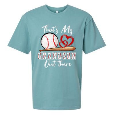 That's My Grandson Out There Baseball Grandma Mothers Day Sueded Cloud Jersey T-Shirt