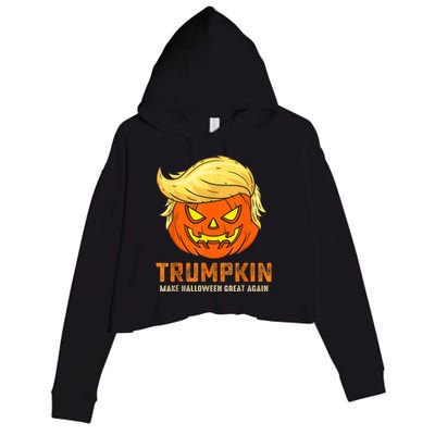 Trumpkin Make Halloween Great Again Funny Pumpkin Family Crop Fleece Hoodie