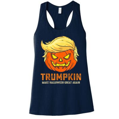 Trumpkin Make Halloween Great Again Funny Pumpkin Family Women's Racerback Tank