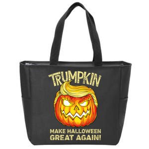 Trumpkin Make Halloween Great Again Funny Trump Pumpkin Zip Tote Bag