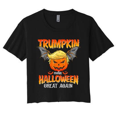 Trumpkin Make Halloween Great Again Funny Pumpkin Women's Crop Top Tee