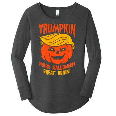 Trumpkin Make Halloween Great Again Funny Spooky Pumpkin Women's Perfect Tri Tunic Long Sleeve Shirt