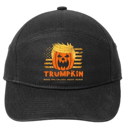 Trumpkin Make Halloween Great Again Funny Trump 2024 7-Panel Snapback Hat