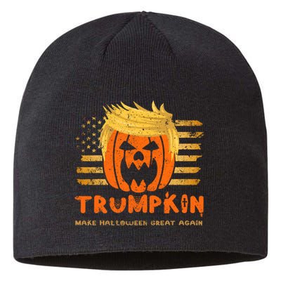 Trumpkin Make Halloween Great Again Funny Trump 2024 Sustainable Beanie