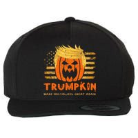 Trumpkin Make Halloween Great Again Funny Trump 2024 Wool Snapback Cap