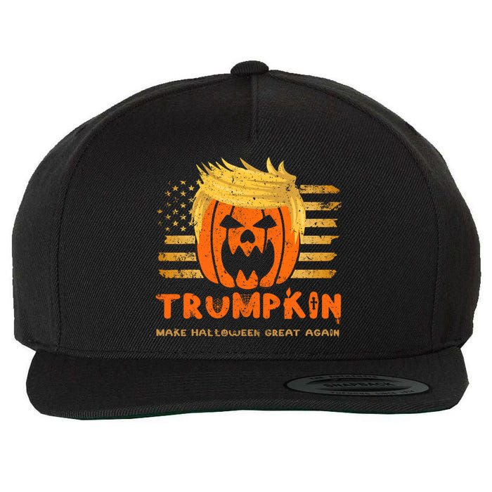 Trumpkin Make Halloween Great Again Funny Trump 2024 Wool Snapback Cap