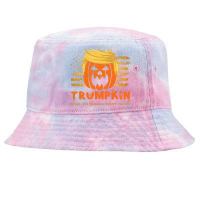 Trumpkin Make Halloween Great Again Funny Trump 2024 Tie-Dyed Bucket Hat