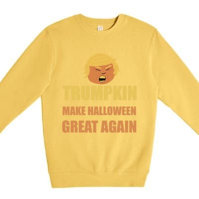 Trumpkin Make Halloween Great Again Funny President Gift Premium Crewneck Sweatshirt