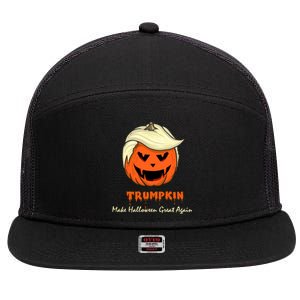 Trumpkin Make Halloween Great Again Funny Meaningful Gift 7 Panel Mesh Trucker Snapback Hat