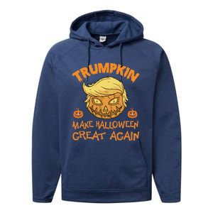 Trumpkin Make Halloween Great Again Funny Gift Performance Fleece Hoodie