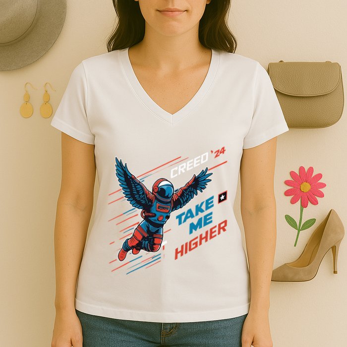 T.A.K.E M.E H.I.G.H.E.R Women's V-Neck T-Shirt