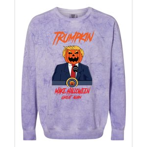 Trumpkin Make Halloween Great Again Funny Great Gift Colorblast Crewneck Sweatshirt