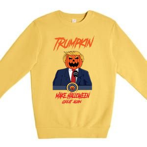 Trumpkin Make Halloween Great Again Funny Great Gift Premium Crewneck Sweatshirt